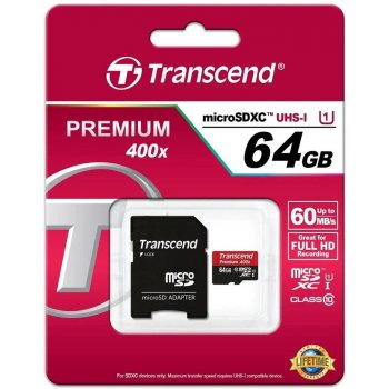 Transcend microSDXC Premium 64 GB UHS-I TS64GUSDU1