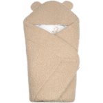 Baby Nellys Beránková zavinovačka s kapucí bavlna beránek Teddy Medvídek béžová hnědá – Hledejceny.cz