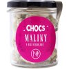 Sušený plod NATU CHOCS Maliny v 33% bílé čokoládě sklenička 100 g