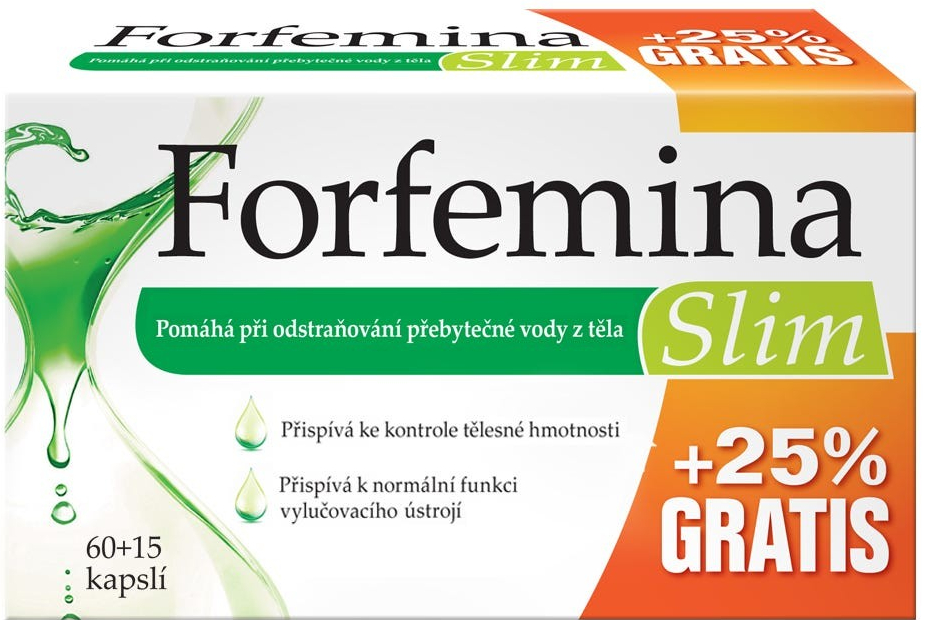 Naturprodukt Forfemina Slim na odvodnění těla a při hubnutí 75 kapslí