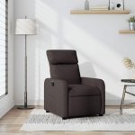 Shumee elektrické masážní polohovací křeslo tmavě hnědé textil – Zboží Dáma