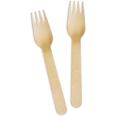 PartyDeco Dřevěné vidličky jednorázové příbory na oslavu zahradní party – Zboží Mobilmania