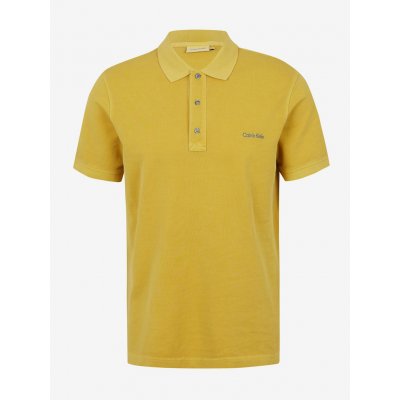 Calvin Klein Garment Dye Logo Polo triko Žlutá – Zboží Mobilmania