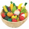Příslušenství k dětským kuchyňkám Ourbaby Dřevěné zelenina v košíku 21 ks