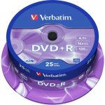 Verbatim DVD-R 4,7GB 16x, AZO, printable, cakebox, 25ks (43522) – Zboží Živě