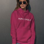 Maminka Friends logo styl dámská mikina pro maminku dárek ke Dni matek, narozeninám mikina pro mámu s potiskem originální dárek pro maminku Purpurová – Sleviste.cz