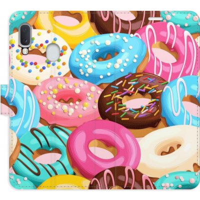 Pouzdro iSaprio Flip s kapsičkami na karty - Donuts Pattern 02 Samsung Galaxy A20e – Zboží Mobilmania