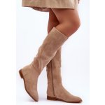 Boto Dámské holínky Kesi z eko-semiše krémová – Zboží Dáma