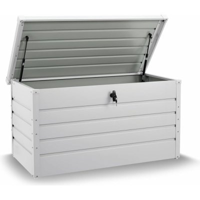 Juskys box kovový bílý 380 l 120 x 53 x 63 cm 200209 – Hledejceny.cz