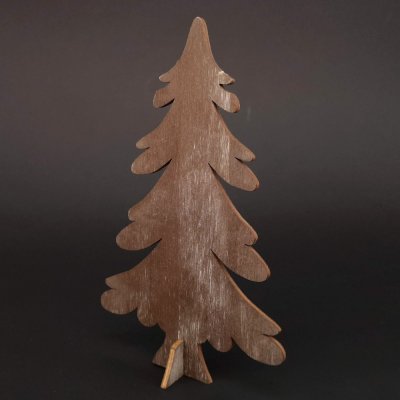 Amadea Dřevěný 3D strom šedohnědý výška 15 cm