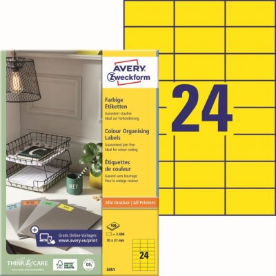 Avery Zweckform 100 listů, A4, žluté 3451 – Zboží Mobilmania