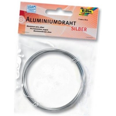 Hliníkový drát Folia 1 mm x 5 m - stříbrný – Zboží Dáma