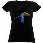 Tričko s potiskem Ara ararauna dámské Černá – Zboží Dáma