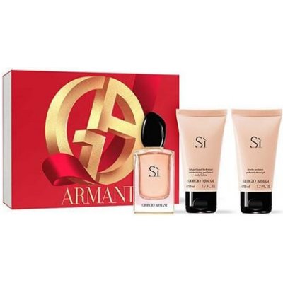 Giorgio Armani Sì - EDP 50 ml + sprchový gel 50 ml + tělové mléko 50 ml – Zbozi.Blesk.cz