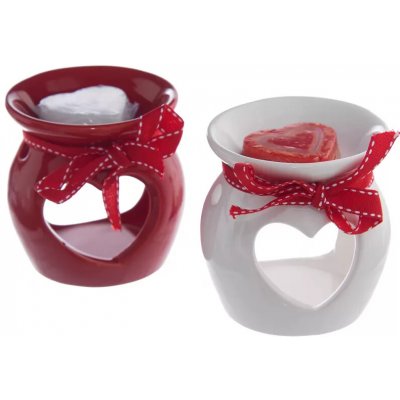 2ASS aroma lampa keramická srdce červená bílá 8x8 cm – Hledejceny.cz