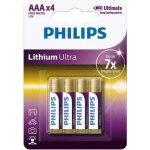 Philips Ultra Lithium AAA 4ks FR03LB4A/10 – Zboží Mobilmania