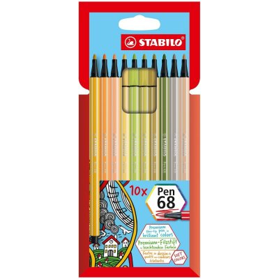 Stabilo Pen 68 plastové pouzdro 10 barev