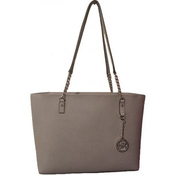 Michael Kors kožená business Jet set Chain Tote Pearl grey