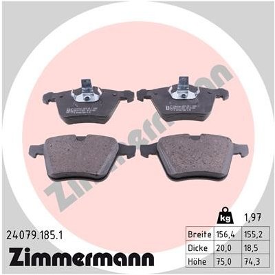 Sada brzdových destiček, kotoučová brzda ZIMMERMANN 24079.185.1 | Zboží Auto