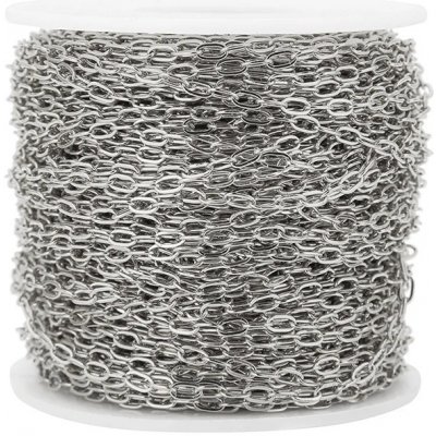Lehký řetízek s oválnými očky 4,20 x 2,8mm ve dvou barevných variantách chirurgická ocel 304 - Povrchová úprava Bez galvanizace XX 076 – Hledejceny.cz
