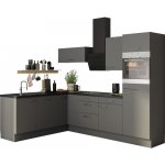 Optifit Mats825 Rohová kuchyňská linka 270 cm barva čela čedičová šedá matná barva korpusu šedá – Sleviste.cz