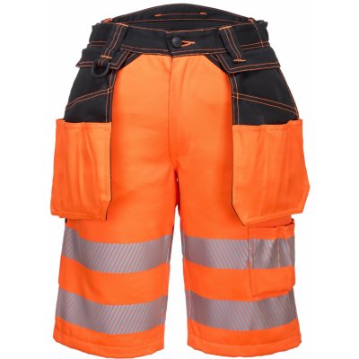 Portwest HI-VIS HOLSTER PW343 Reflexní kraťasy HV oranžová/černá – Zboží Mobilmania