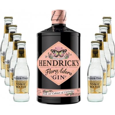 Hendrick's Gin Flora Adora 43,4% 0,7 l + 8x Fever Tree Tonic Water 0,2 l (holá láhev) – Zboží Mobilmania