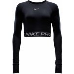 Nike Pro DF 365 CROP LS-010 BLACK/WHITE Černá – Zboží Dáma