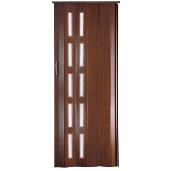 STANDOM Shrnovací dveře prosklené ST5 Mahagon, 197 cm