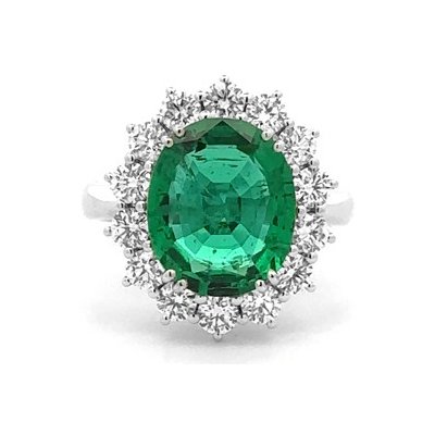 Beny Jewellery Zlatý Prsten se Smaragdem a Diamanty 2011722