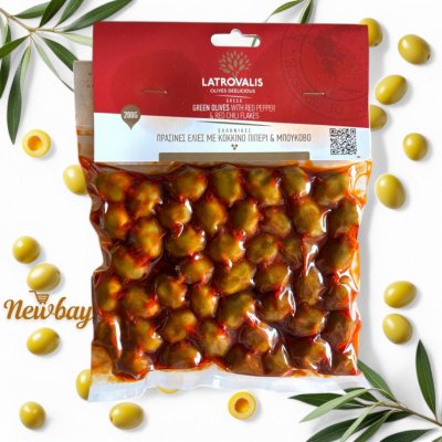 Latrovalis Zelené Olivy s paprikou a chilli 200 g – Zboží Dáma