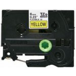 Brother TZE-FX611, černý tisk žlutý podklad 8 m x 6 mm – Zboží Dáma