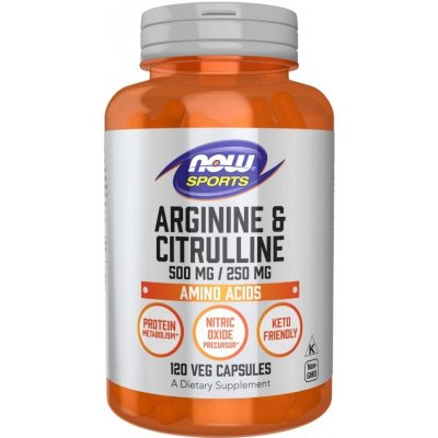 Now Foods L-Arginin a L-Citrulin 120 veg kapslí