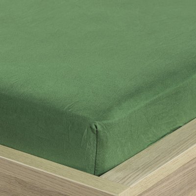 4home jersey prostěradlo olivově zelená, 90 x 200 cm/ – Heureka.cz