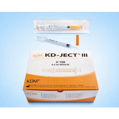 KDM Stříkačka inzulínová 1 ml U-100, 0,30x12,7 mm 30 G 100 KS – Zboží Dáma