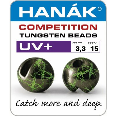 Hanák Competition Tungstenové Hlavičky UV+ Černá & Chartreuse 15ks 3,3mm – Hledejceny.cz