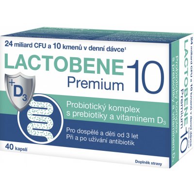 Lactobene 10 Premium probiotika s vitaminem D3 40 kapslí