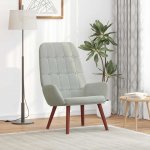 vidaXL 327842 relaxační se stoličkou světle šedé samet a PVC – Zboží Dáma