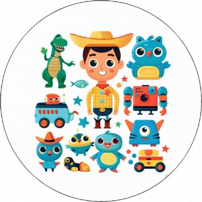 Jedlý papír Toy story Woody s hračkami-01 19,5 cm - Pictu Hap – Zboží Mobilmania