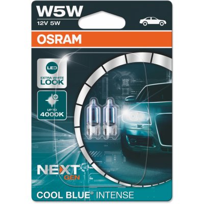 Osram Cool Blue Intense W5W W2,1x9,5d 12V 5W 2 ks 2825CBN-02B – Sleviste.cz