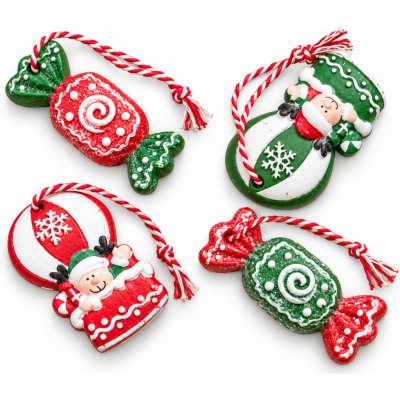 Textilomanie Sada 4 ks vánočních ozdob CANDY ELF 6 cm – Hledejceny.cz