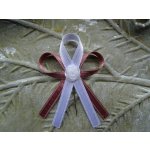 Vývazek s růžičkou - starorůžová tm. 727 / bílá – Hledejceny.cz