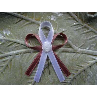 Vývazek s růžičkou - starorůžová tm. 727 / bílá – Hledejceny.cz