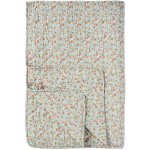 Ib Laursen Prošívaný přehoz Light Blue / Rust Flowers 130 × 180 cm, oranžová barva, béžová barva, textil – Hledejceny.cz