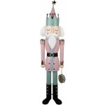 Kovová dekorace Louskáček Nutcracker v růžovo-zeleném - 41*34*174 cm - Clayre & Eef – Hledejceny.cz