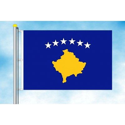 LIBEA, s.r.o. Vlajka Kosova Rozměr: 100×150 cm, Uchycení: Karabiny na stožár – Hledejceny.cz
