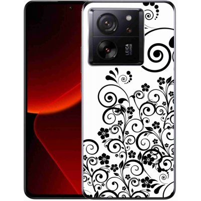 mmCase Gelové Xiaomi 13T/13T Pro - černobílé květinové vzory – Zbozi.Blesk.cz
