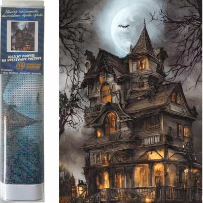 NORIMPEX Diamantové malování Strašidelný dům 30 x 40 cm – Zbozi.Blesk.cz