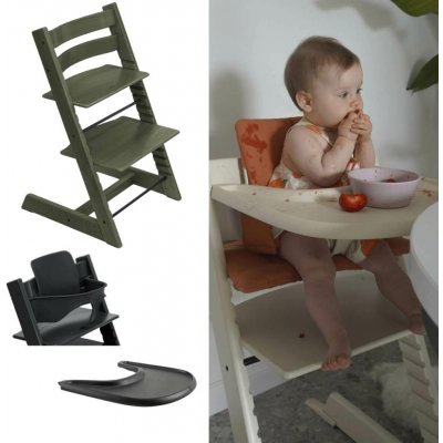 Stokke Tripp Trapp a Baby Set Marble/Black + pultík Black – Zboží Dáma