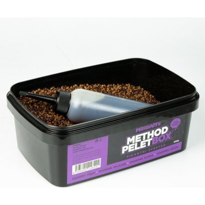 Mikbaits Method pelet box 400g + 120ml Activator Pikantní švestka